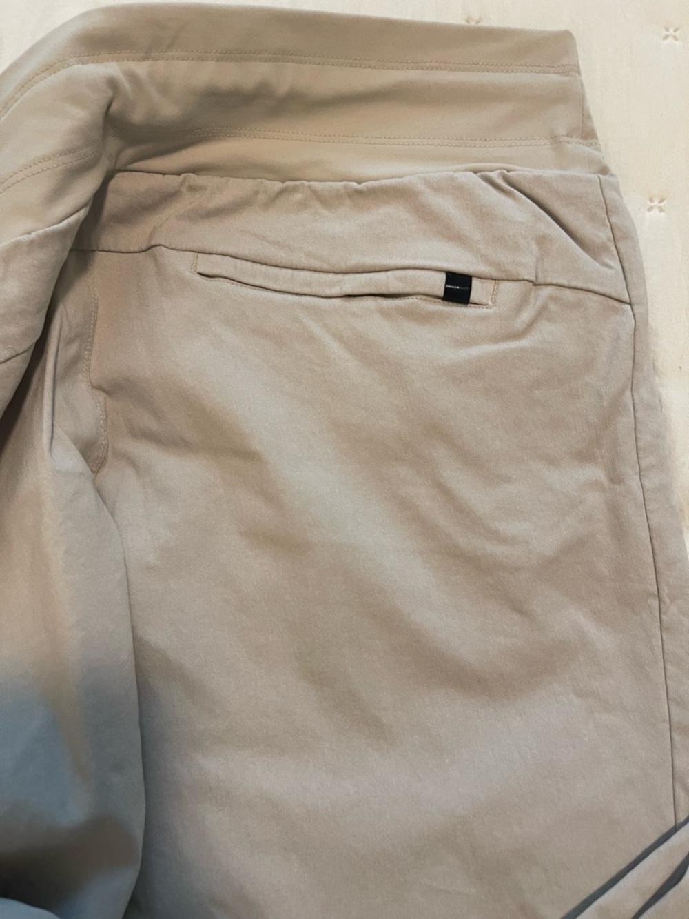 Alpine Swiss Light Beige Stone Colored Women's Jogger Pants with Zipper Pockets - Picture 4 of 5
